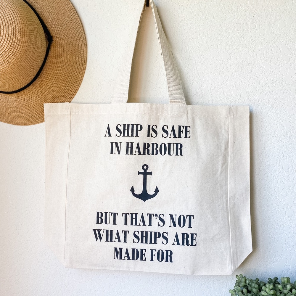 Funny Screen Printed Canvas Shopping Tote Bag - Handmade